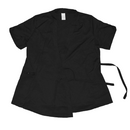 Dark wrap stylist jacket, short sleeves, front V-neck and side tie