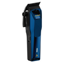 Andis Phenom navy clipper shown from the side with its adjustment lever and controls