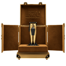 JRL Professional gold hair clipper in open gold collector case