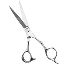 L3VEL3 cutting shears with chrome finish and finger loops, pointed blades