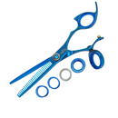Shark Fin Shears Professional Texturizer w/ Swivel - Blue