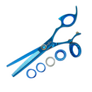 Shark Fin Shears Professional Texturizer w/ Swivel - Blue