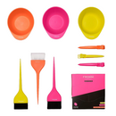 Neon glow color kit with mixing bowls, foam brushes, and bright color set box