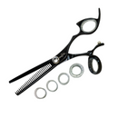 Shark Fin Shears Professional Texturizer w/ Swivel - Black