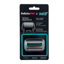 Foil shaver replacement kit in retail package with blister insert and green-framed shaver head.