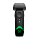 Black wireless foil shaver with LCD battery indicator and power button
