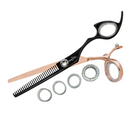 Shark Fin Shears Professional Texturizer w/ Swivel - Rose Gold/Black