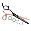Shark Fin Shears Professional Texturizer w/ Swivel - Rose Gold/Black