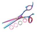 Shark Fin Shears Professional Texturizer w/ Swivel - Rainbow