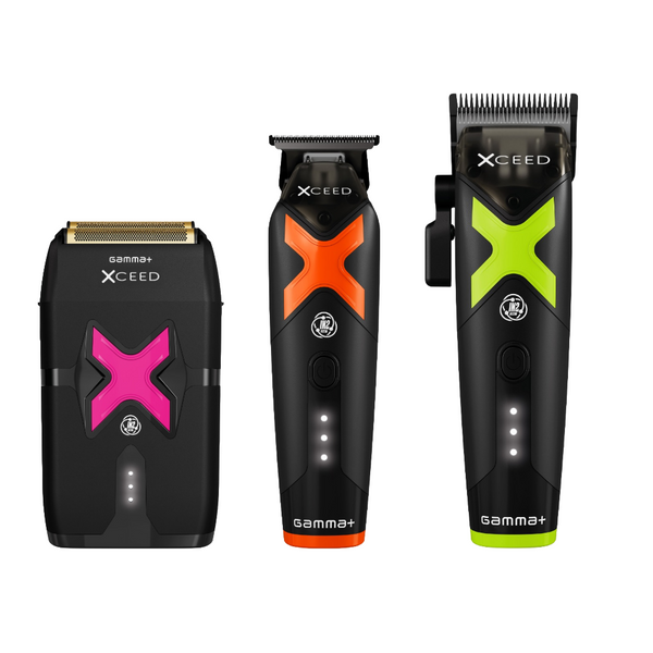 Gamma+ XCEED IN2 Vector Motor Cordless Clipper + Trimmer + Double Foil Shaver Value Set (GP609B/GP418B/GP803B) [PRE-ORDER]