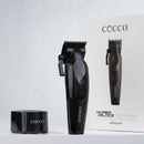 Cocco Hyper Veloce Pro Cordless Clipper w/ Digital Gap Ambassador Graphene Taper Blade + Charging Stand - Limited Edition Carbon Fiber