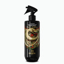 Aftershave spray bottle with black container, black sprayer, Gold Edition Venom artwork.