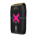 Cordless clipper with gold blade foil and pink star accent, front view