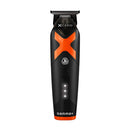 Cordless hair clipper with orange accents and metal cutting comb