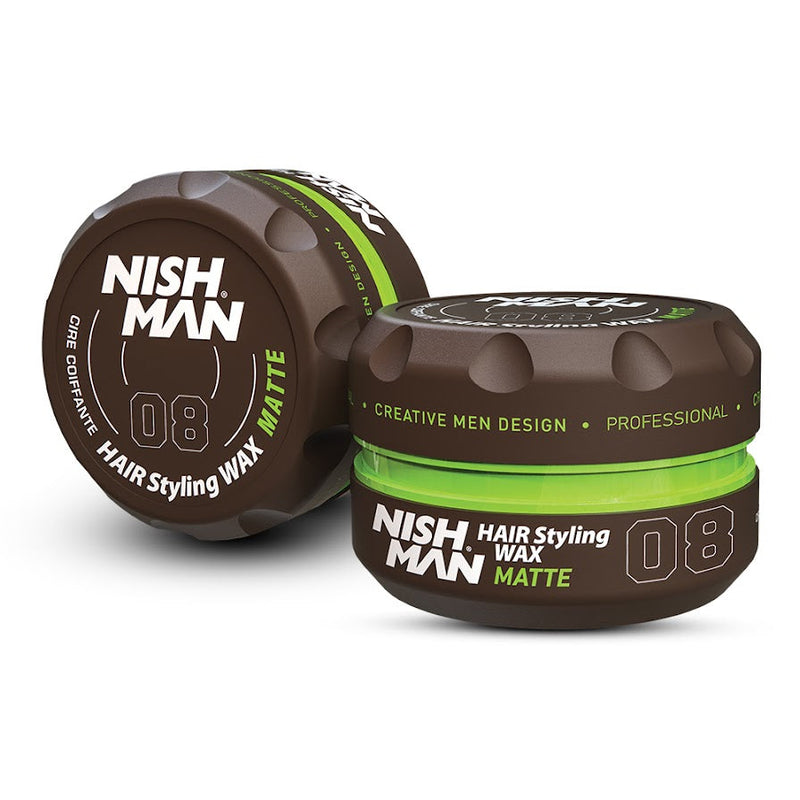 Nishman 08 Matte High Hold Low Shine Styling Wax - Dark Vanilla (150ml/5oz)