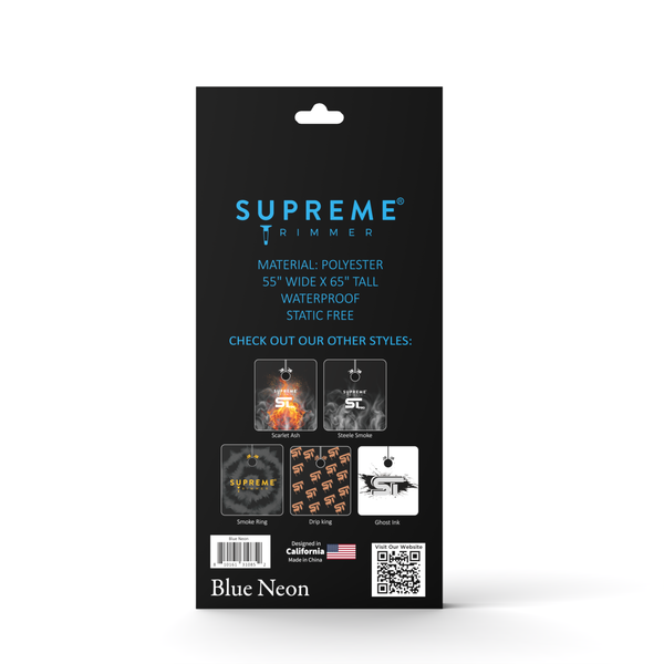Supreme Trimmer Premium Hair Cutting Barber Cape w/ Hook Clip - Blue Neon
