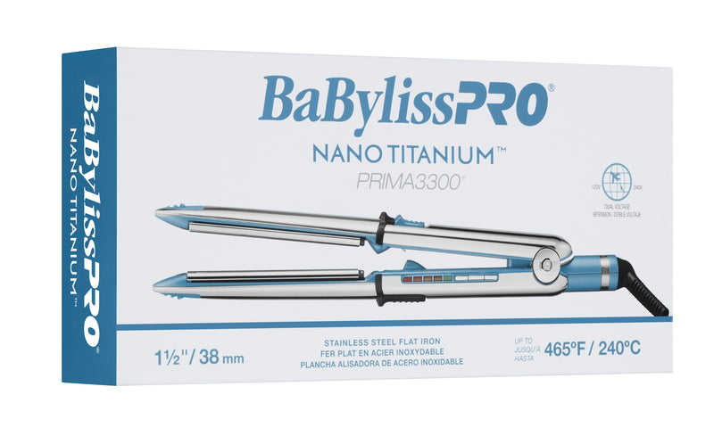 BaByliss PRO Nano Titanium Prima 3300 Flat Iron - 1.5" (BNT3300TUC)
