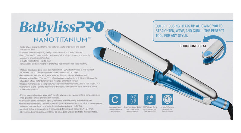 BaByliss PRO Nano Titanium Prima 3300 Flat Iron - 1.5" (BNT3300TUC)