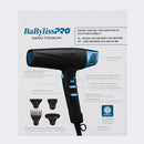 BaBylissPRO Limited Edition Black & Blue Nano Titanium High-Speed Dual Ionic Hair Dryer (BNTMB9100)