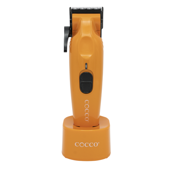 Cocco Hyper Veloce Pro Cordless Clipper w/ Digital Gap Ambassador Graphene Taper Blade + Charging Stand (CHVPC) - Orange [OPEN BOX]