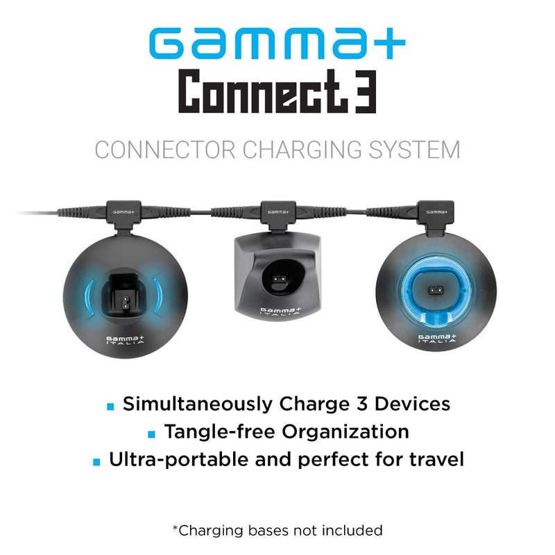 Gamma+ Barberhood Connect 3 Charging System w/ 2 Expansion Cords & Adapter (GP314B)