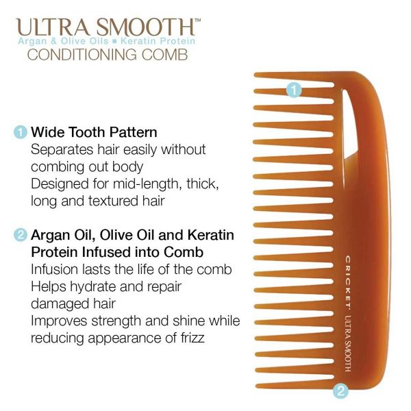 Cricket Ultra Smooth Argan, Olive & Keratin Infused Comb