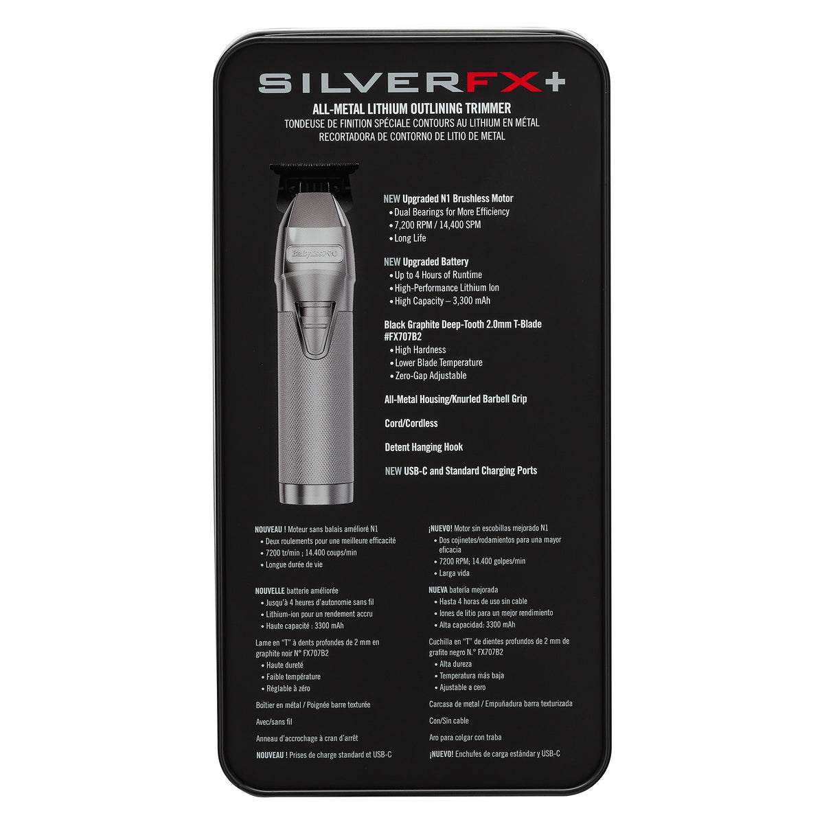 BaBylissPRO (New/Upgraded) SilverFX+ Outlining Cordless Trimmer (FX787