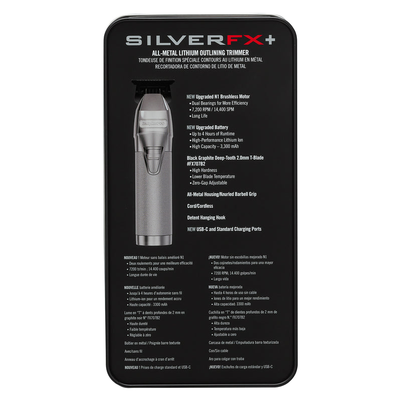 BaBylissPRO (New/Upgraded) SilverFX+ Outlining Cordless Trimmer (FX787NS)