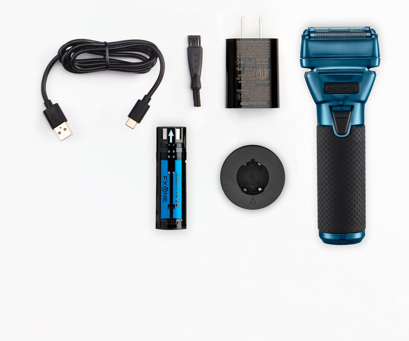 BaByliss PRO FXONE BlueFX Limited Edition Black & Blue Interchangeable-Battery Double-Foil Shaver (FX79FSBL)