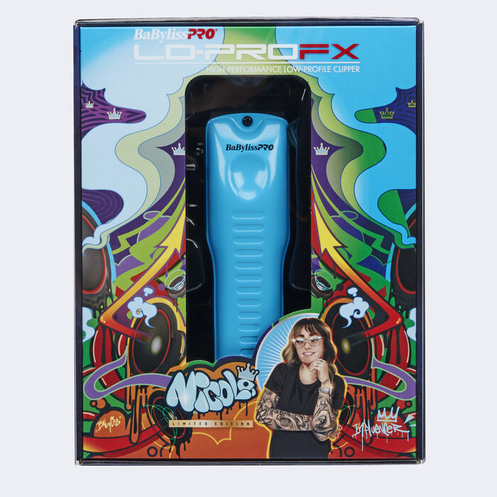 BaBylissPRO Blue Lo-Pro FX Cordless Clipper - Limited Edition Influencer Collection - Nicole Renae (FX825BI) [OPEN BOX]