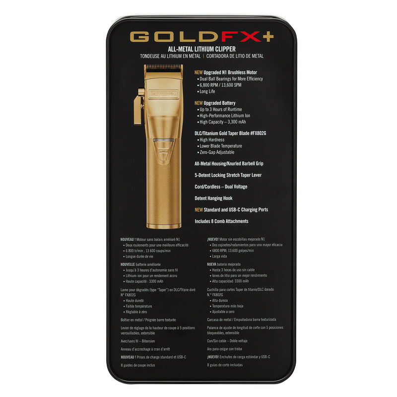 BaBylissPRO GoldFX+ Lithium Cordless Clipper (FX870NG) [NEW UPGRADE]