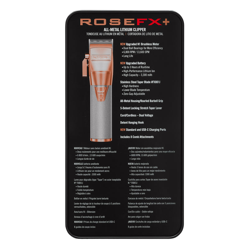 BaBylissPRO RoseFX+ Cordless Clipper (FX870NRG) [NEW UPGRADE]
