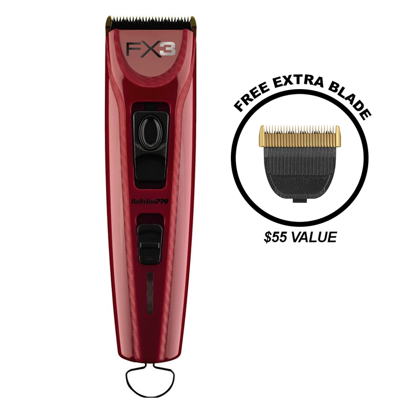 BaBylissPRO FX3 Ferrari Professional High Torque Cordless Clipper (FXX3C) + FREE DLC/Titanium Fade Blade (FX903G)