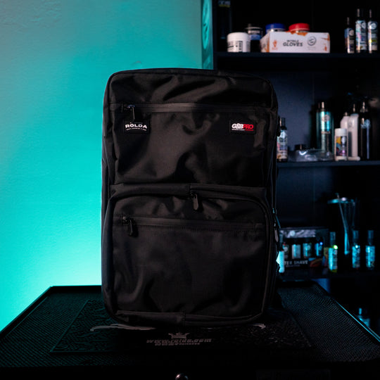 Rolda Black Mobile Station Full Size Barber Backpack w/ Black Zippers