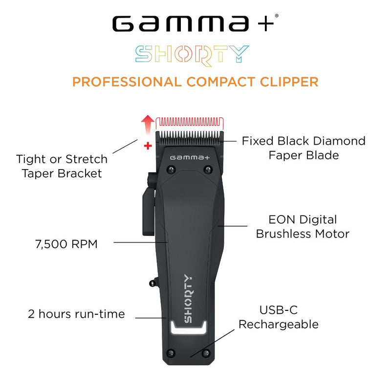 Gamma+ Shorty Cordless Hair Clipper w/ EON Digital Motor (GP605M) [PRE-ORDER]