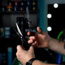 Rolda 7" Right Handed Hair Cutting Scissors & Thinning Shear Set - Black