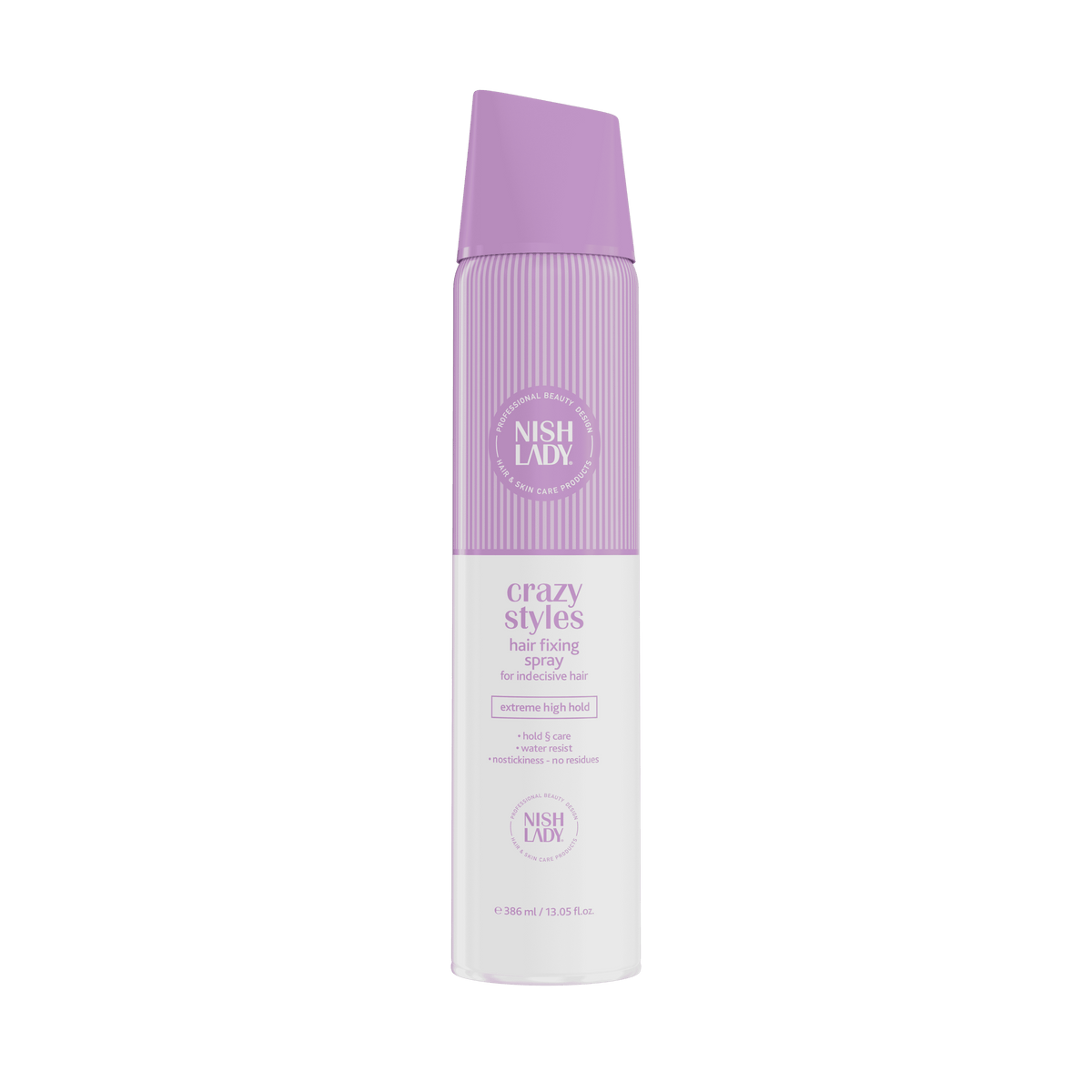 NishLady Crazy Styles Extreme High Hold Hair Fixing Spray (386ml/13.05