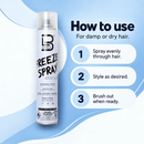 L3VEL3 Freeze hair spray bottle with silver pump cap, natural look hold styling spray