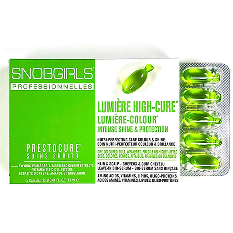 SnobGirls Lumiere High Cure Intense Shine & Protection Leave-In Hair Oil Capsules - 15ct (13ml/0.44oz)