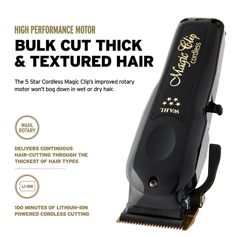  Wahl Professional - 5-Star Series Cordless Detailer Li  Extremely Close Trimming, Crisp Clean Line, Extended Blade Cutting, 100  Minute Run Time for Professional Barbers - Model 8171 : Beauty & Personal  Care