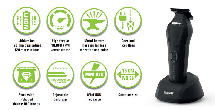 Monster Clippers Cerberus Vector Motor Cordless Trimmer