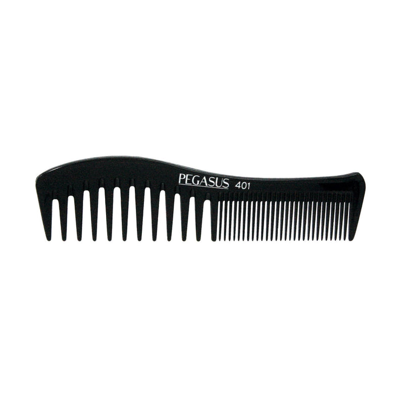 Pegasus Hard Rubber Comb (401) 7 1/2" Curved Space Finger Waver Comb