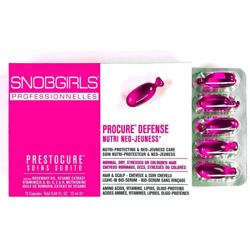 SnobGirls ProCure Intensive Leave-In Hair Oil Capsules for Color Treated, Normal, Dry or Dull Hair - 15 Capsules (13ml/0.44oz)