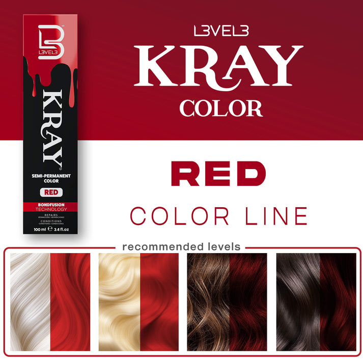 L3VEL3 Kray Semi-Permanent Hair Color (100ml/3.4oz) [Choose Color]