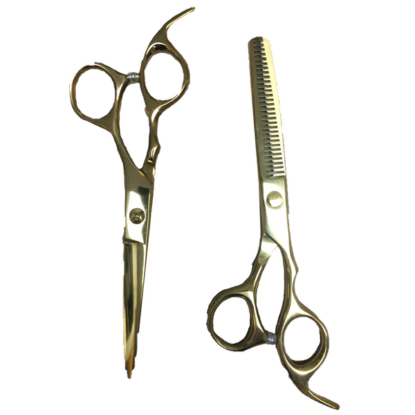 Rolda Cutting Scissor & Thinning Shears Set - Gold