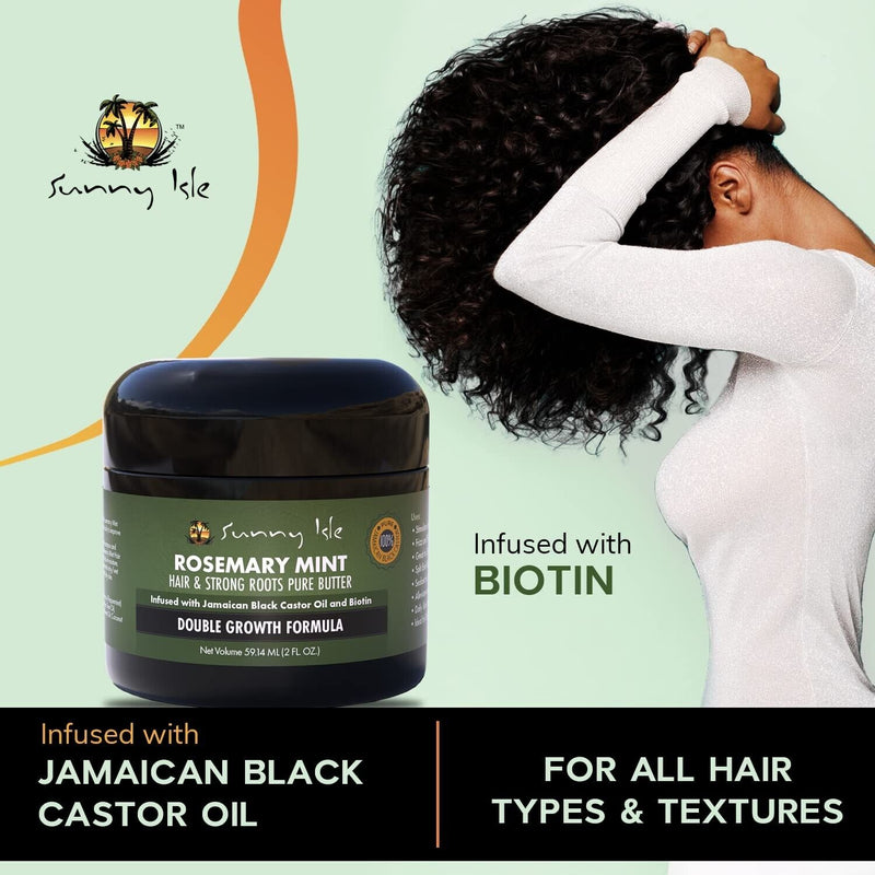 Sunny Isle Rosemary Mint Hair & Strong Roots Pure Butter w/ Jamaican Black Castor Oil (59.14ml/2oz)