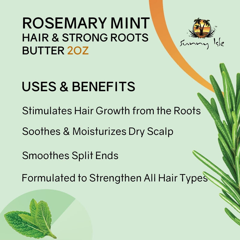 Sunny Isle Rosemary Mint Hair & Strong Roots Pure Butter w/ Jamaican Black Castor Oil (59.14ml/2oz)