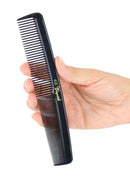 Krest Cleopatra 7" Ruler Back Round Finger Wave Comb (No. 415) - Black