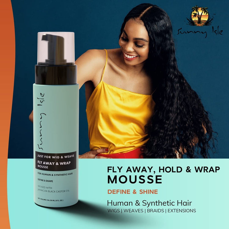 Sunny Isle Just for Wig, Weave, Braid & Extensions Fly-Away & Wrap Mousse (236.58oz/8oz)