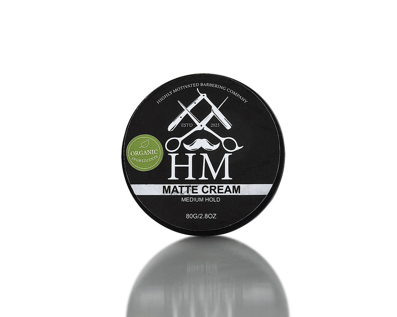 HM Barbering Co. 100% Organic Medium Hold Matte Hair Cream (80g/2.8oz)